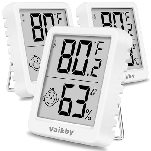 Indoor Humidity Meter Hygrometer 3Pack, Room Thermometer for Accurate Room Temperature Monitor, Digital Hygrometer with Indoor Thermometer for Home, Baby Nursery, and Humidity Sensor Enhanced Comfort - color: White