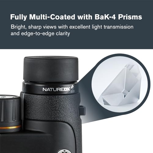 Celestron Nature DX ED 8x42 Premium Waterproof Birding Binoculars | ED Glass for True-to-Life Color, Fully Multi-Coated Optics & Phase Coated BaK-4 Prism, Sharp Edge-to-Edge Views, Waterproof - size: 8x42 Nature DX ED, style: Nature DX 8X42 ED