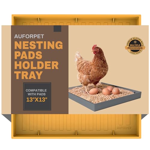 Silicone Chicken Nesting Box Mat, Large Holder Tray for 13"x13" Nest Pads, Reusable & Washable Pad for Large Nesting Box, Coop Accessories, Shelf, Egg Storage, Chickens Supplies. - color: Yellow
