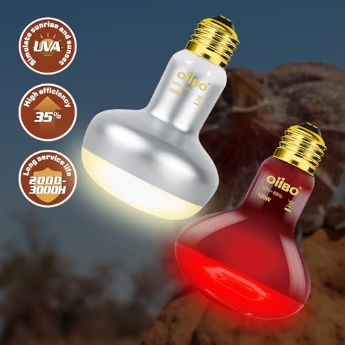 Reptile Dual Lamp Fixture Heat Lamp Bulb Combo Pack,100W UVA Daylight Reptile Heat Lamp and 100W Infrared Reptiles Heat Blub Basking Spot - style: DRL01ST3