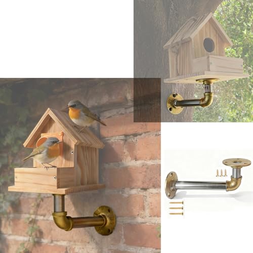 Bird House Bracket, Heavy-Duty Outdoor Windproof Anti-Swing Fall-Proof Holder for Bird Houses, Nesting Boxes, Feeders, Mountable on Tree Trunks, Eaves, Walls, Attractive Scenic Design (Patented) - size: 1pc