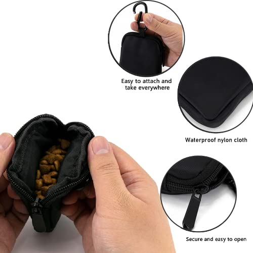 Waterproof Dog Treat Pouch, Dog Training Treat Pouch Built in Poop Bag Dispenser Adjustable Shoulder Bag (BLK) (BLK) - color: BLK