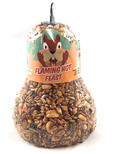 Mr. Bird Flaming Hot Feast Spicy Bird Seed Bell, 4-Pack | Premium Blend of Mealworms, Peanuts & Hot Pepper | Squirrel Repellent Bird Seed | Handcrafted in Texas - size: 1 Count (Pack of 4)