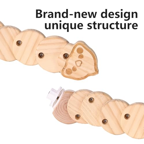 Natural Wood Bird Ladder Perch Toy - Chewable Safe Parrot Climbing Toy for Cockatiel, Finch & Other Small to Medium Birds, Bird Cage Accessories with Easy Screw Installation (Cartoon Parrot Pattern) - color: Cartoon Parrot Pattern