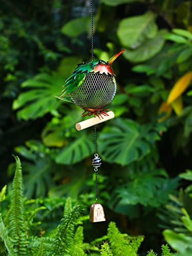 Metal Solar Bird Feeder,Squirrel-Proof Bird Feeders for Outside,Cute Animal Shaped (Hummingbird Shaped) - style: Hummingbird Shaped