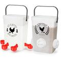 ‎Tgeyd Backyard Chicken Feeder & Waterer Set – No-Waste Feeding Station for Coop & Run, Gravity Water Cups, Feed Storage Container (3 Gal/15 LB)