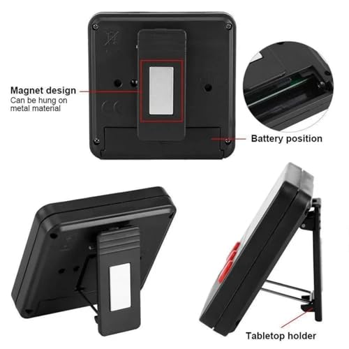 Electronic Temp Humidity Meter with with LCD Display -50~70°C Digital Thermo-Hygrometer Tabletop Holder Design for Home