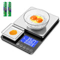 KKZ 0.001oz/33lb Kitchen Scale, Dual Platform Food Scale Grams and Ounces | for Weight Loss Baking Cooking Meal Prep Sourdough Bread, Stainless Steel, Auto-off, Tare&Summation Functions - size: AAA battery version