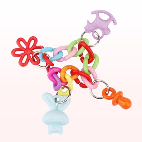 Hypeety Bird Parrot Foot Toy Chewing Swing Bite Toy Plastic Parrot Toys Bird Toys Macaw Toys for Lovebirds Conures Caiques Sun Parakeet Cockatiel Budgie - color: Plastic Swing