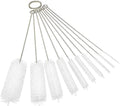 10" Extra Long Tube Cleaning Brush Set - 10 Pack - White | Flexible nylon straw brushes for bottles, cleaning straws, pipe cleaners, glass, keyboard, detailing and deep cleaning - color: White, size: 10pk - 2mm 3mm 4mm 5mm 6mm 8mm 12mm 16mm 20mm 24mm