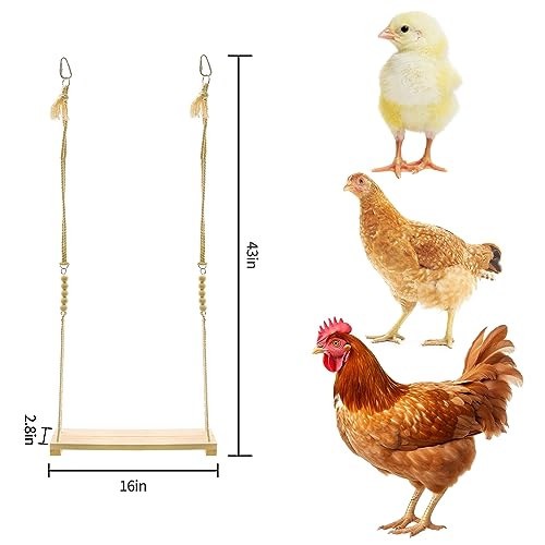 Wood Chicken Swing Toy, Chicken Toy, | for Chickens Rooster Poultry Parrots - size: 1pcs Chicken Swing