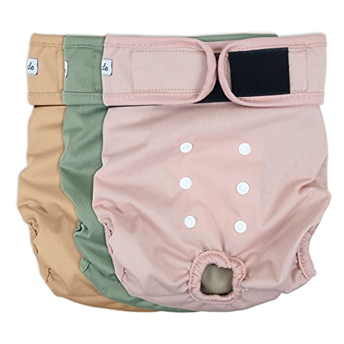 Washable Female Dog Diapers - Premium Reusable Diapers for Doggie in Heat - Highly Absorbent Dog Diapers Female for Pet Incontinence with Adjustable Snaps (Pink, S) - color: Morandi, size: Small（New Born-11.5“Waist）