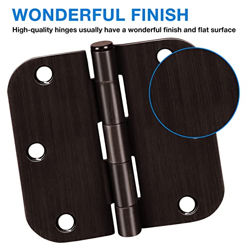 TDCHINGES Residential Oil Rubbed Bronze Door Hinges 3.5 Inch X 3 1/2" 5/8" | 18 Pack Round Exterior Interior Standard Bifold Lightweight Wood Doors Bedroom Office Rental Laundry Attic Dorm Home Hardware - color: Oil Rubbed Bronze, size: 18 Pack