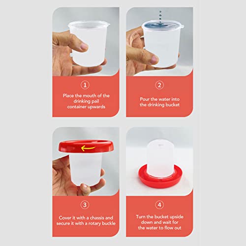 Zerodis Plastic Poultry Waterer Food Feeder Set, Chick Feeder and Drinker Kit for Chicken Quail Hen Duck Printerlabel Makers