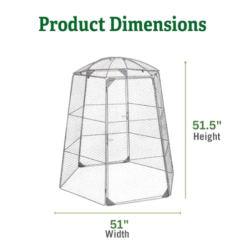 Gardener's Supply Company Chicken Wire Super Dome Plant Protector | Durable Weatherproof Low Carbon Steel Hinged Doors for Easy Access | 45" (Side to Side) 51.5" Height