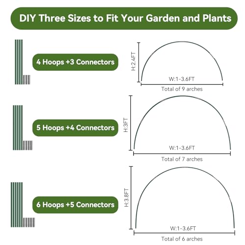 Garden Netting Kit for Raised Beds, 10x30FT Ultra Fine Mesh Netting ＆6 Sets Fiberglass Garden Hoops, Insect Netting for Garden Plant Row Cover Vegetable Flowers Protection Barrier - size: 10x30FT
