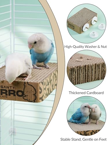 7.3 Inch Paper Bird Toys, Bird Platform, Parrot Toy, Help Birds Clean Beak, Release Stress, Reduce Boredom - Suitable for Budgie, Cockatiel, Lovebird, and Other Small to Medium-Sized Pet Birds - size: M