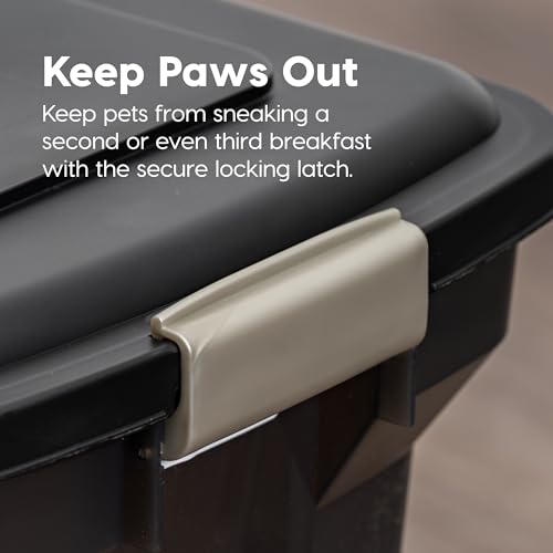 IRIS USA Dog Food Storage Container, Up to 13 lbs, Smoke, Made in USA | BPA-Free, Airtight Seal, Best for Cat Food, Bird Seed, Chicken Feed, Pet Toys, Treats, Pellets - color: Smoke
