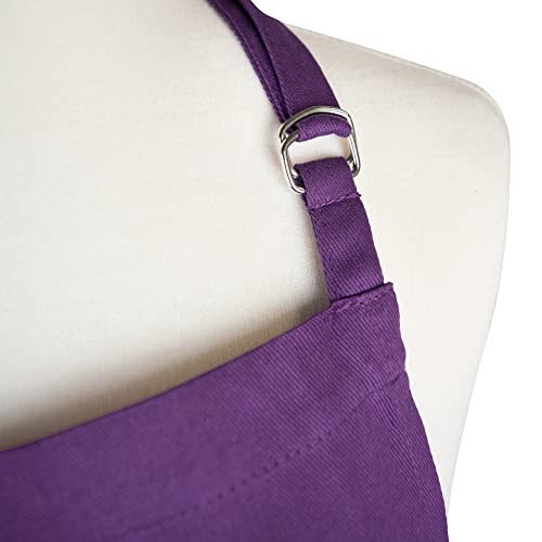 DII Everyday Basic Kitchen Collection - color: Eggplant, size: Regular Size Chef Apron