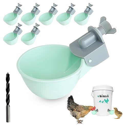 (8 Pack) Chicken Water Cups Feeder, Automatic Chicken Waterer, Anti-Leak System, Holds 50% More Water, Suitable for Chicks, Chicken, Duck, Quail, Turkey - size: 8