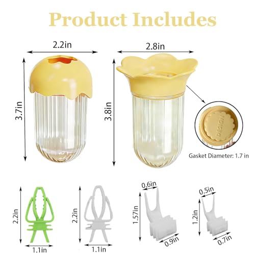 7 PCS Bird Cage Feeder for Vegetable Millet Holder Cage Accessories with Parrot Fruit Forks for Budgie Cockatiel Lovebirds Parrot - color: Yellow