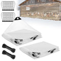 2pcs 4x13ft Chicken Coop Covers Accessories for Winter - Easy to Install Waterproof Chicken Run Tarp with Elastic Cords & Ropes - size: 4x13ft