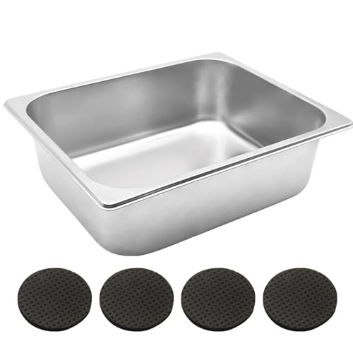 Dog Dish Stainless Steel Water and Feed Bowl with Non-Slip Pads (1.85Gal-1Set) - size: 1.85Gal-1Set