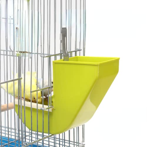 Bird Cage Feeder Tipping, Parrot Food Container Feeding Station Foraging Cage Accessories Suitable for Parrot Cockatoo Canary Lovebird