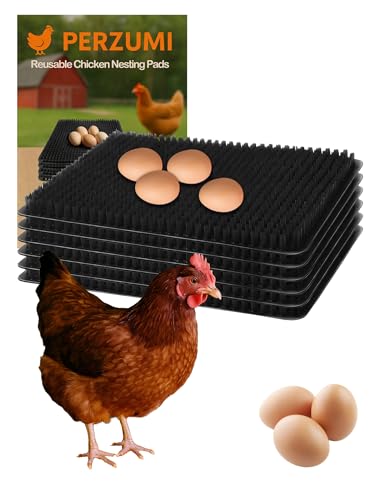6-Pack Washable Chicken Nesting Pads for Chicken Coop, 13x11in Reusable Nest Box Liners, Trim-to-Fit Open-Grid Bedding for Cleaner Eggs, Heavy-Duty Poultry Supplies (Black) - color: Black, size: 6-Pack