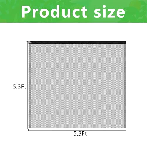 5.3 x 5.3 Ft Black Large Fruit Tree Netting with Zipper and Drawstring, Breathable Mesh Garden Bird Netting Plant Cover, Insect Bird Barrier Net Mesh for Protect Fruits Plants from Squirrel Bugs - color: 1 Pc, size: 5.3 x 5.3 Ft
