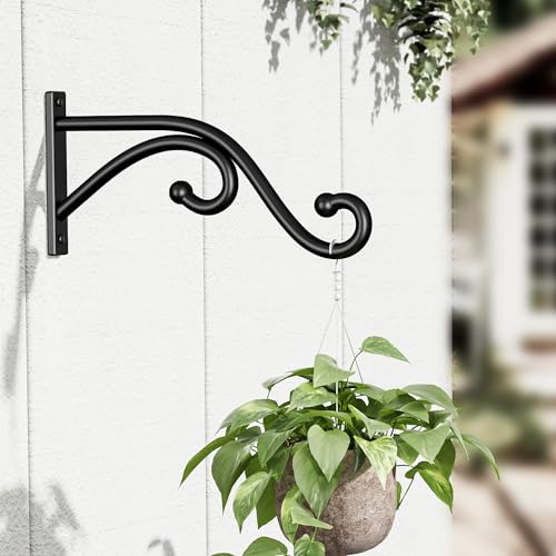 8 Inch Plant Hanger Plant Hook, 2 Pack Plant Bracket Wall Hooks. | Modern Designfor Hanging Flower Basket, Lanterns, Bird Feeder, Wind Chimes Indoor & Outdoor. - size: 8 Inch