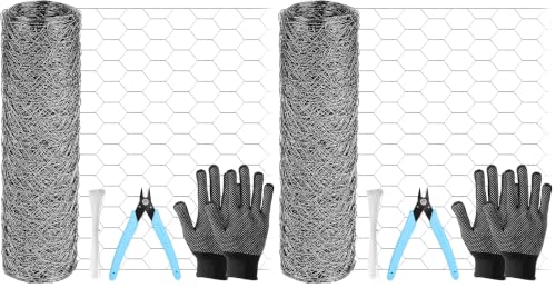ROADPLUM 13.8 in x 49 ft Chicken Wire Fencing, Rustproof Galvanized Iron Chicken Wire Mesh for Pet Rabbit, Floral Chicken Wire Roll Netting to Protect Poultry Plant Fruit (Pack of 2) - size: 13.8 x 590 in (Pack of 2)