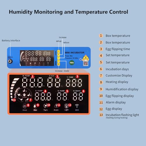 Automatic Eggs Incubator, Large Incubators for Hatching Eggs | Automatic Egg Turning & Temperature Control, Poultry Hatcher Machine for Chicken Duck Goose Quail Bird (256 Eggs) - size: 256 Eggs