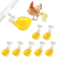 Chicken Water Cups with PVC Tee Fittings for 1/2" Pipe, Automatic Chicken Watering System, Anti-Leak, Holds 50% More Water, Suitable for Chicks, Chicken, Duck, Quail, Birds (Yellow, 8 PVC Cups) - size: 8 PVC Cups