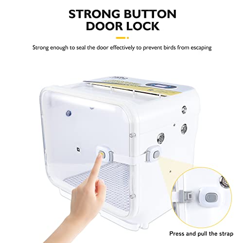 Small Full Featured Brooder/Portable Intensive Care Unit for Warming Parrot or Sick and Injured Birds,Baby Bird Incubator for Small Birds,Parrot Cage with Heating,Comes with Car Power Cord