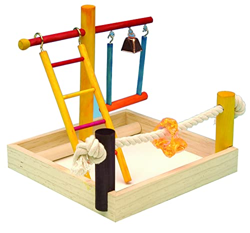 Penn-Plax Bird Life Wooden Playpen – Great for Parakeets, Lovebirds, and Parrotlets – Small - color: Multicolor, size: Small