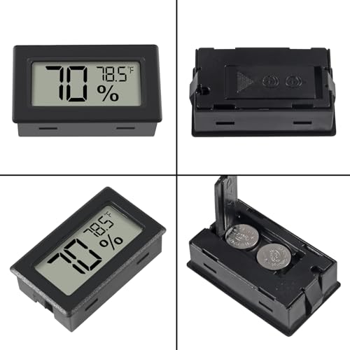 6 Pack Mini Hygrometer Indoor Humidity Meter Hygrometer Thermometers ，Humidity Meters Gauge Hygrometer Mini Digital Thermometer Hygrometer with Fahrenheit (℉) for Humidors, Greenhouse, Garden, Cellar - color: 6PCS