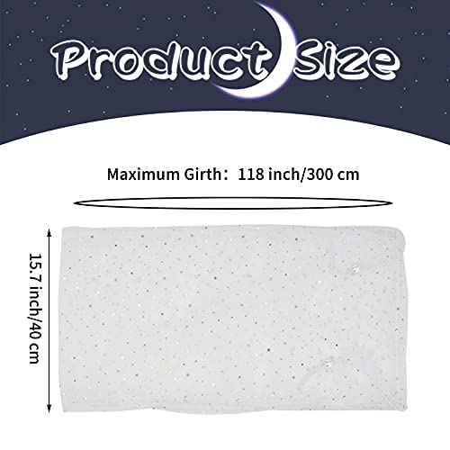 Daoeny Large Bird Cage Cover, Bird Cage Seed Catcher, Adjustable Soft Nylon Mesh Net with Twinkle Moon Star, Birdcage Cover Skirt Seed Guard for Parrot Parakeet Macaw Round Square Cages (White) - color: White, Sequins Star