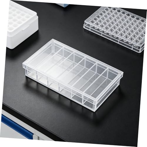 Healifty Acrylic Incubation Tray with Lid, 6-Compartment Laboratory Specimen Box 6.6x3.8 for Fish Hatching and Experiment Observation