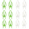 12-Pack Bird Cage Food Holder Clip Plastic Millet & Vegetable Feeder for Cockatiel, Budgie, Parakeet, Conure, Macaw & Small Birds（6 Green+6 White）
