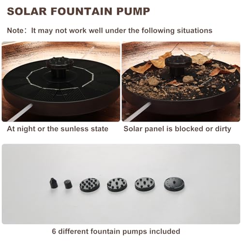 Edenseelake Deck Mounted Metal Bird Bath with Solar Powered Fountain for Outside, Detachable Birdbaths Bowl with Adjustable Steel Clamp for Feeder Railing Balcony Fence Yard