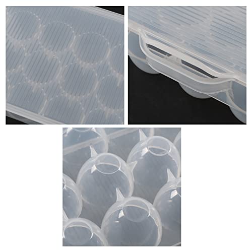 Plastic 18 Egg Holder with Lid, Refrigerator Egg Storage Container, Pack of 4