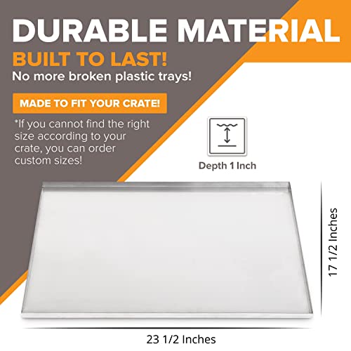 Metal Dog Crate & Kennel Replacement Tray/Pan, Galvanized, 24x18 in | Chew-proof, crack-proof, rust-resistant. Fits Most Standard 24 in Crates. - color: Galvanized, size: 23.5"L x 17.5"W x 1.0"H