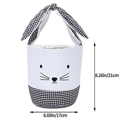 XinblueCo Baseball Basket Easter Baskets for Canvas Easter Egg Hunt Baskets - color: Black Plaid