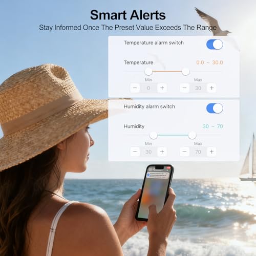 eMylo RTH11 Add-On Temperature Humidity Sensor, IP65 Weather-Resistant | Indoor Outdoor Remote Sensor, 492 ft Range, Requires eMylo WiFi Base Station for App Monitoring, Base Station Not Included