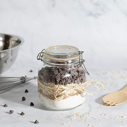 Glass Jar with Airtight Lid 32 oz | Food Storage Jar, Wide Mouth, Leak Proof Kitchen Canister - size: 32 oz