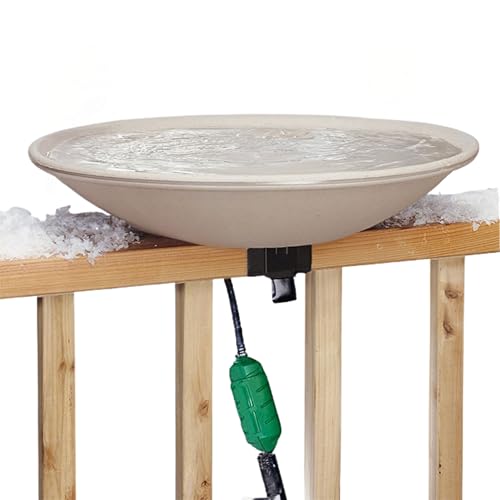 BestNest API 650 Deck Mounted Heated Bird Bath with Outdoor Cord Connector