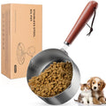 2 Cup Dog Food Scoop Dog Food Measuring Cups,2Cup Measuring Cup Pet Food Scoop with Wooden Handle for Cat Foods - size: 2 Cup