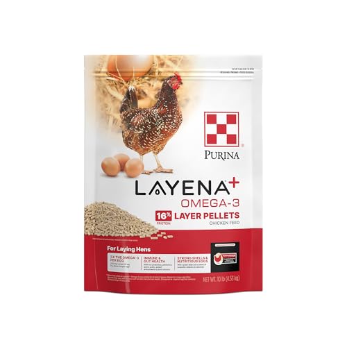 Purina® Layena®+ Omega-3 Chicken Feed Pellets, 10 Pound Bag - size: 10 Pound (Pack of 1)