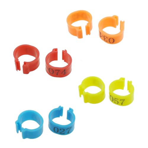 100PCS 10mm Mixed Colour Identifying Leg Band Clip Poultry Plastic Leg Band Pigeon Leg Band Ring Suitable for Bird and Poultry